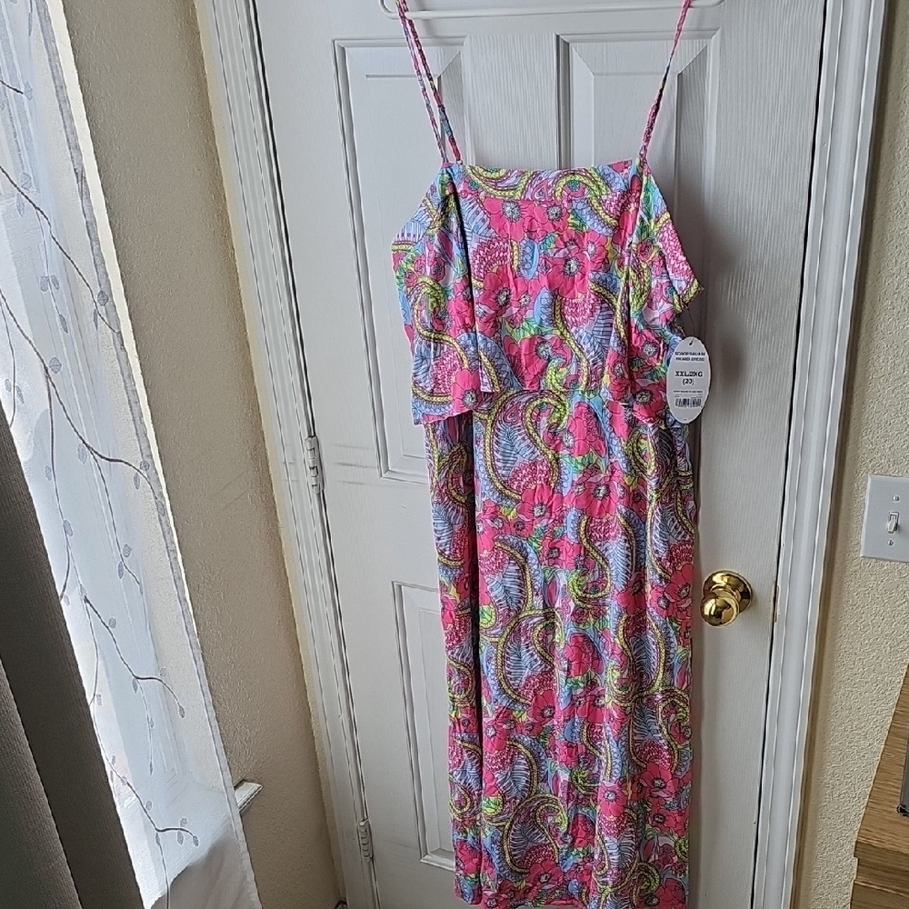 Pink and Blue Flutter Sleeve Sundress